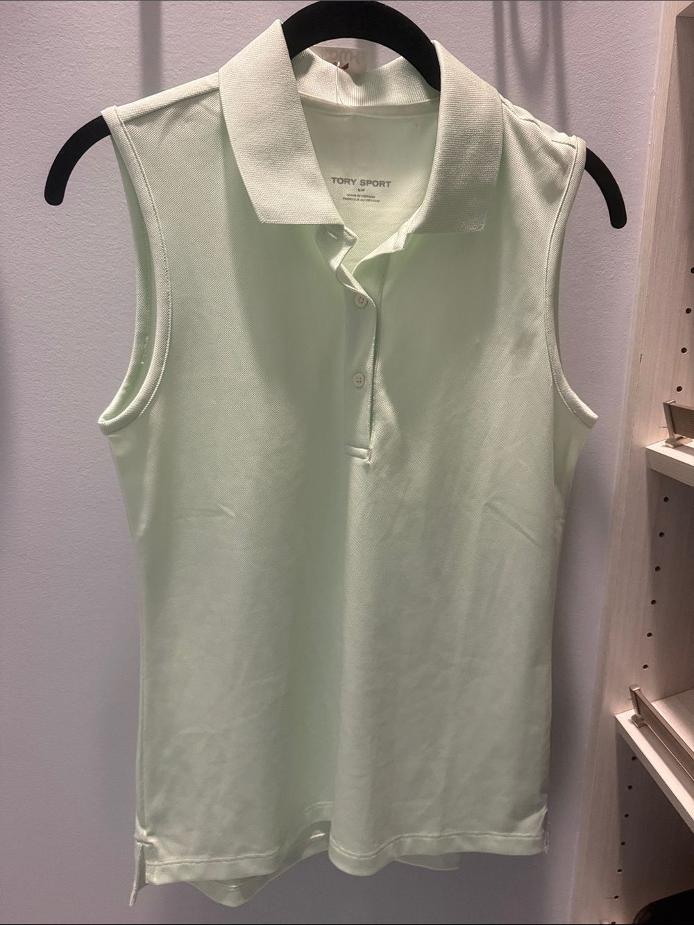 Tory Sport Mint Green Sleeveless Polo Tank
